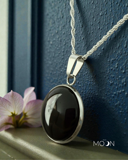 Luna Creciente - Cadena acero quirúrgico o plata 925
